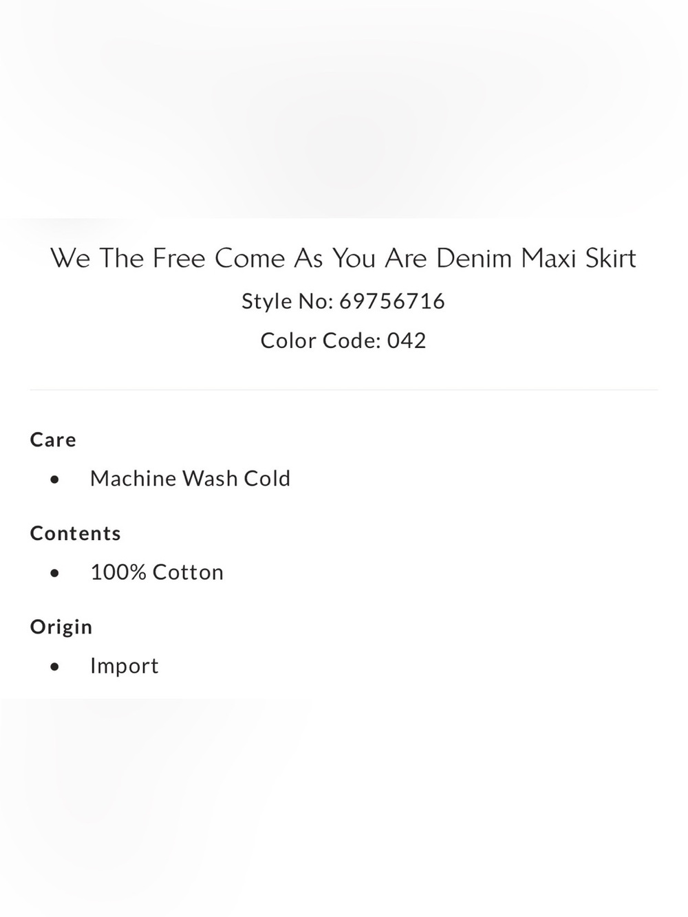 Free People Come As You Are Denim Maxi Skirt - Picture 6 of 6